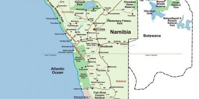 Zemljevid Namibiji