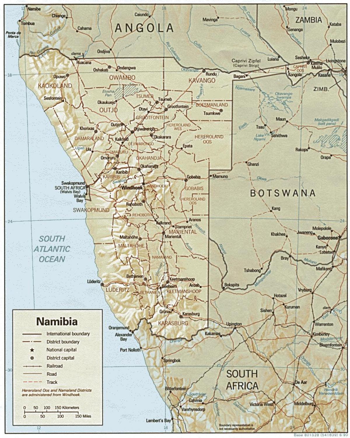Zemljevid Namibija kmetije