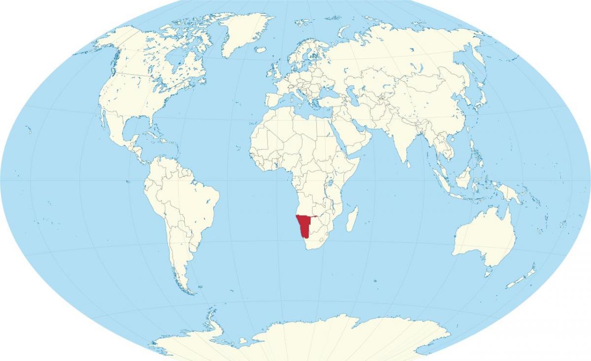Namibija lokacijo na zemljevidu sveta