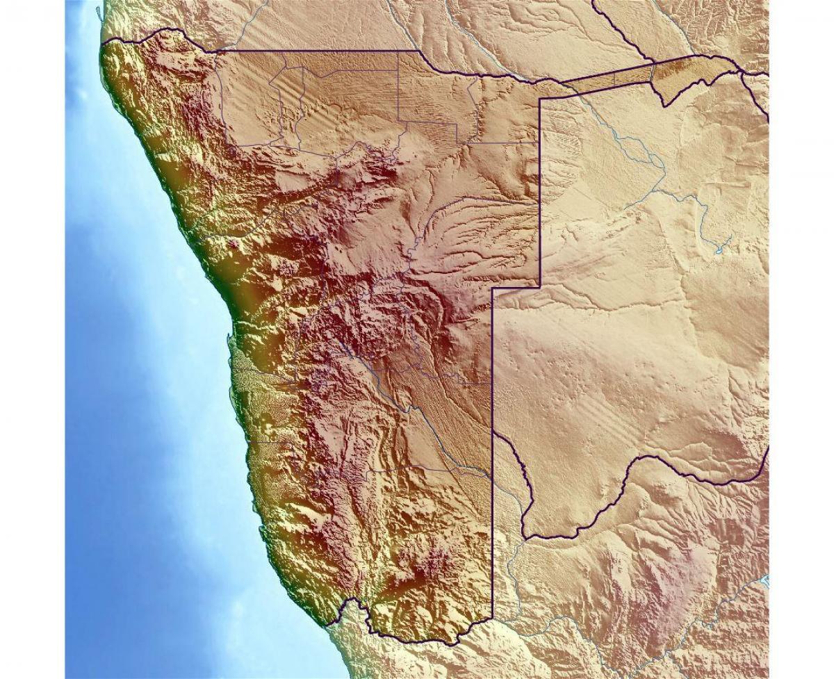 Zemljevid Namibija topografske